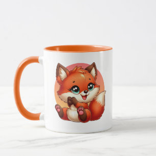 Caneca Amantes de raposas fofas adicionam monograma