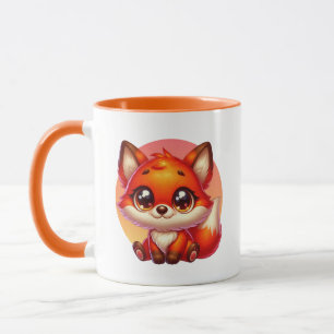 Caneca Amantes de raposas fofas adicionam monograma