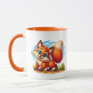 Caneca Amantes de raposas fofas adicionam monograma