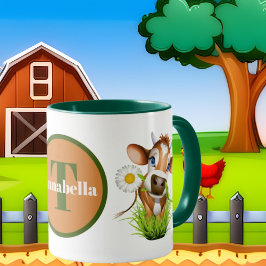 Caneca amantes de vacas bonitas adicionam monograma Mug