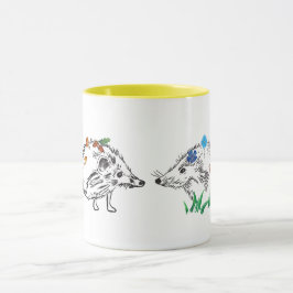Caneca Amar Hedgehogs Desenho de outono