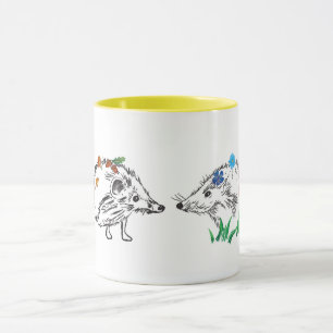 Caneca Amar Hedgehogs Desenho de outono