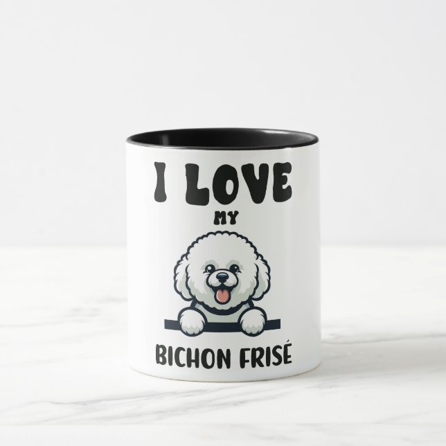 Caneca Amar Meu Cão De Frise Bichon (Centro)