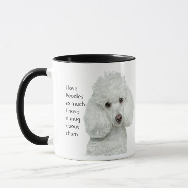 Caneca Amar Poodles tanto Citação Dizendo Mug (Esquerda)