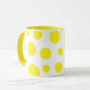 Caneca Amarela com Bolinhas   Café Cerâmico Pontos