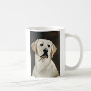 Caneca amarela da arte do cão de labrador