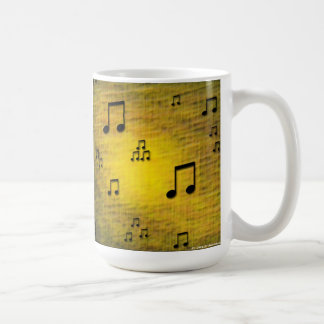 Caneca amarela da arte do jazz