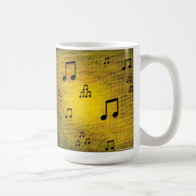 Caneca amarela da arte do jazz (Direita)