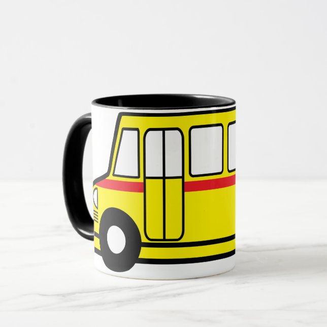 Caneca amarela do auto escolar (Frente Esquerda)