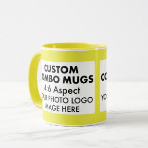 Caneca Amarelo 4:6 Moldura de Paisagem 2 x Combo Personal
