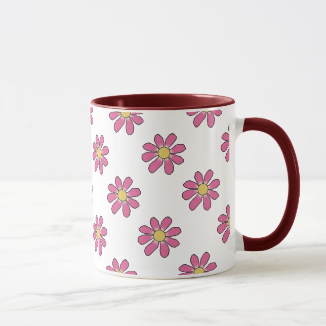 Caneca Amarelo cor-de-rosa floral (Direita)