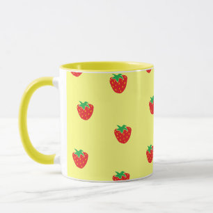 Caneca Amarelo das morangos