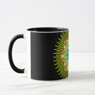 Caneca Amarelo Mandala preto