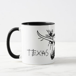 Caneca Amarillo Texas Longhorn Cerâmica Mug