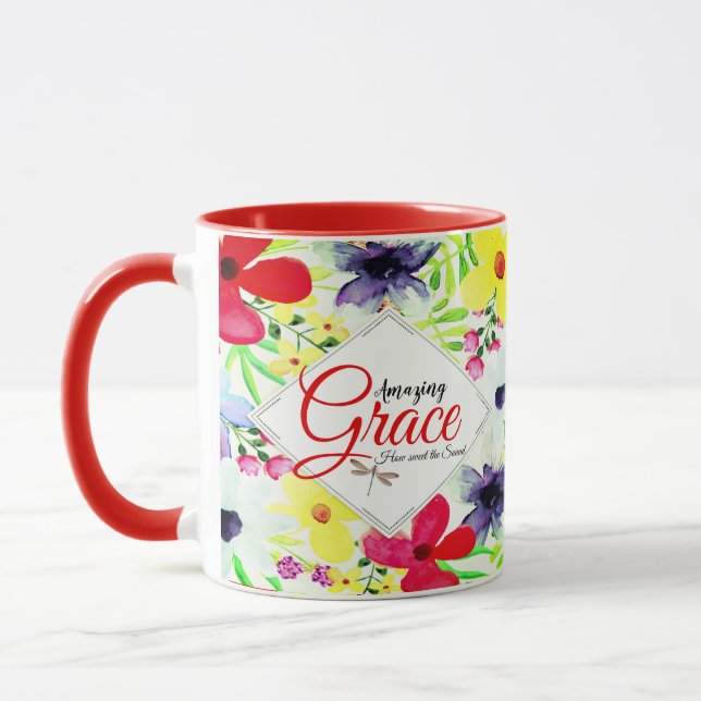 Caneca Amazing Grace Floral Personalizada   (Esquerda)