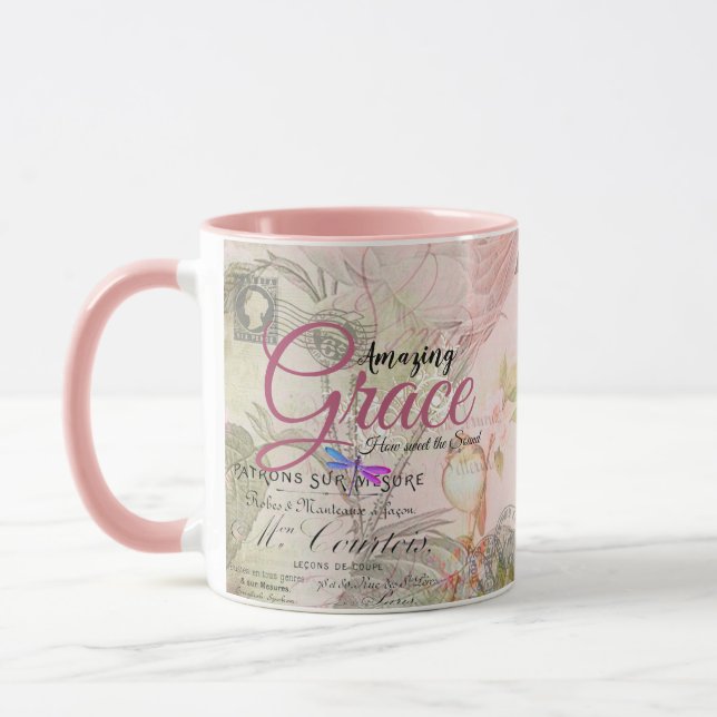Caneca Amazing Grace vintage rosa   (Esquerda)