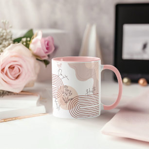 Caneca Ambições Florais abstrato e Hustle Mug