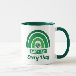 Caneca Ambientalismo Verde Arco-Íris Dia da Terra Todos o
