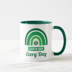 Caneca Ambientalismo Verde Arco-Íris Dia da Terra Todos o