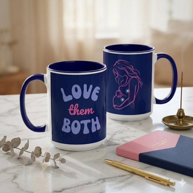 Caneca Ame a Ambos Mãe e Bebê Alma Eterna Pro-Vida  (Criador carregado)