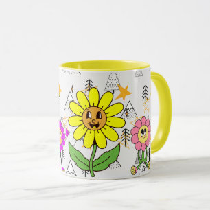 Caneca ame a si mesmo Design Engraçado Cara Sorridente Le