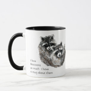 Caneca Ame Animais Cutes De Raccoon Tão Divertidos Que C