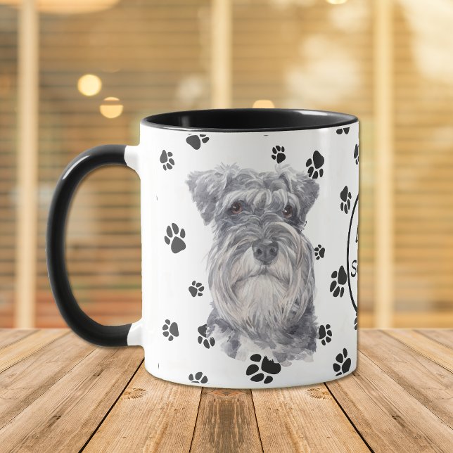 Caneca Ame Meu Cachorro Cachorro Pawprint Mug (Criador carregado)