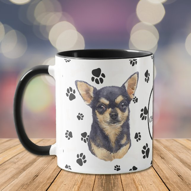 Caneca Ame Meu Cachorro Chihuahua Pawprint Mug (Criador carregado)
