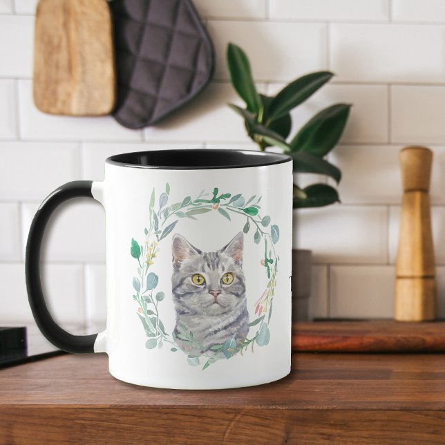 Caneca Ame Minha Tápia Cat Wreath Coffee Mug (Criador carregado)