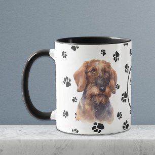 Caneca Ame O Meu Cabelo Levado Dachshund Dog Pawprint