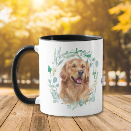 Caneca Ame O Meu Ouro Retriever Wreath Coffee Mug