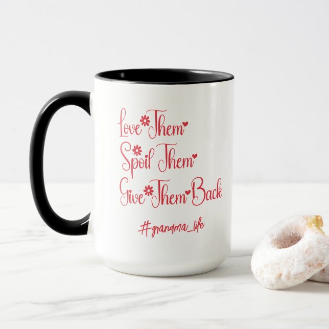 Caneca Ame-os Elogue-os Devolva-os à Vovó Engraçado (Com Donut)