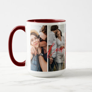 Caneca Ame Você Para Sempre Personalizar A Colagem De Fot
