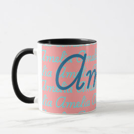 Caneca Amelia Signature Name Pattern Design