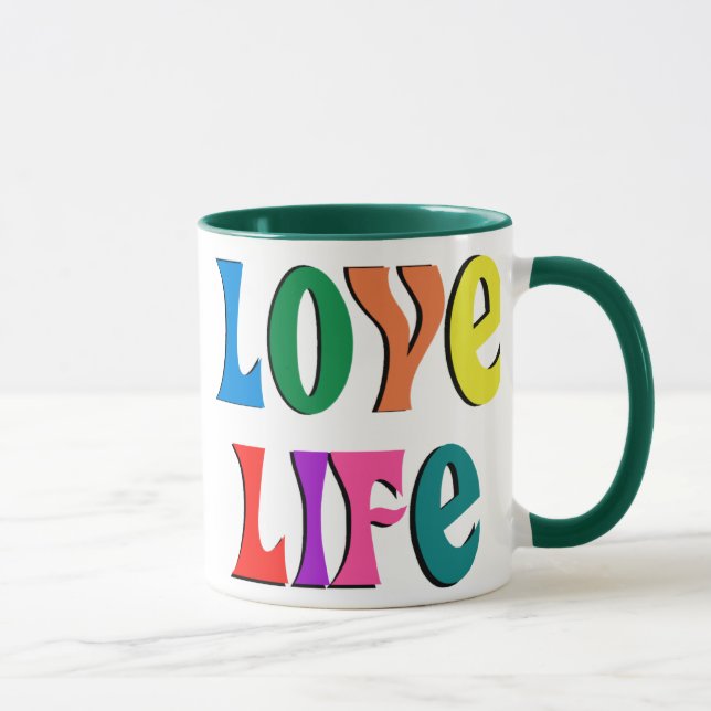 Caneca AMEM A VIDA! mensagem cristã personalizável (Direita)