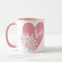 CANECA AMEM FLORES DE CORAÇÃO
