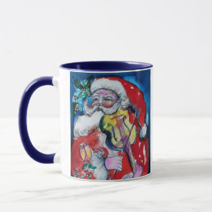 CANECA AMEM O PARTIDO XMAS MUSICAL SANTA CLAUS VIOLIN PLA