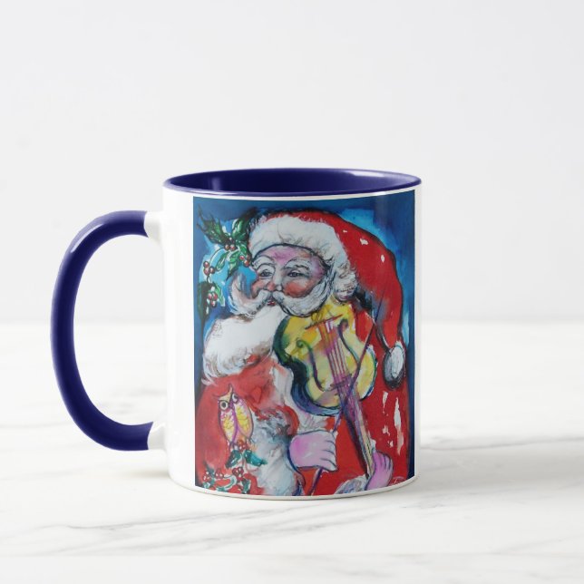 CANECA AMEM O PARTIDO XMAS MUSICAL SANTA CLAUS VIOLIN PLA (Esquerda)