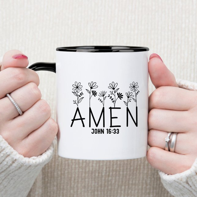 Caneca Amen Bíblia Verse Christian Coffee Mug (Criador carregado)