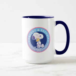 Caneca Amendoins   Crachá de conforto e segurança azul