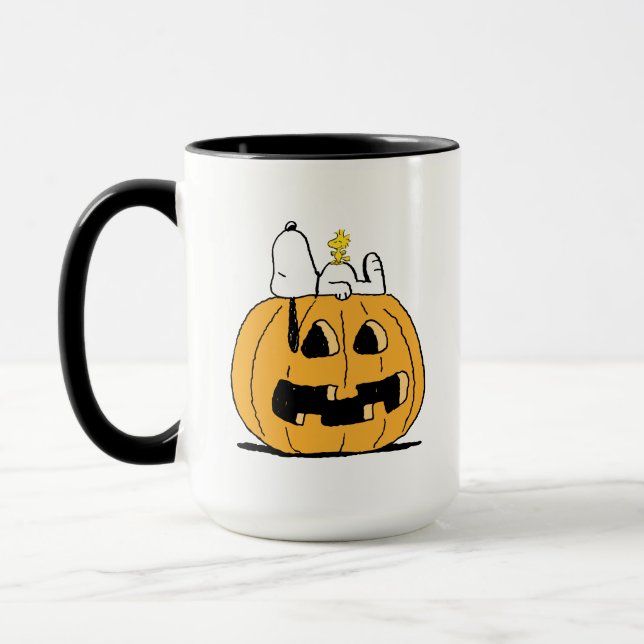 Caneca Amendoins | Esnoopia e Woodstock Jack-O-Lanterna (Esquerda)
