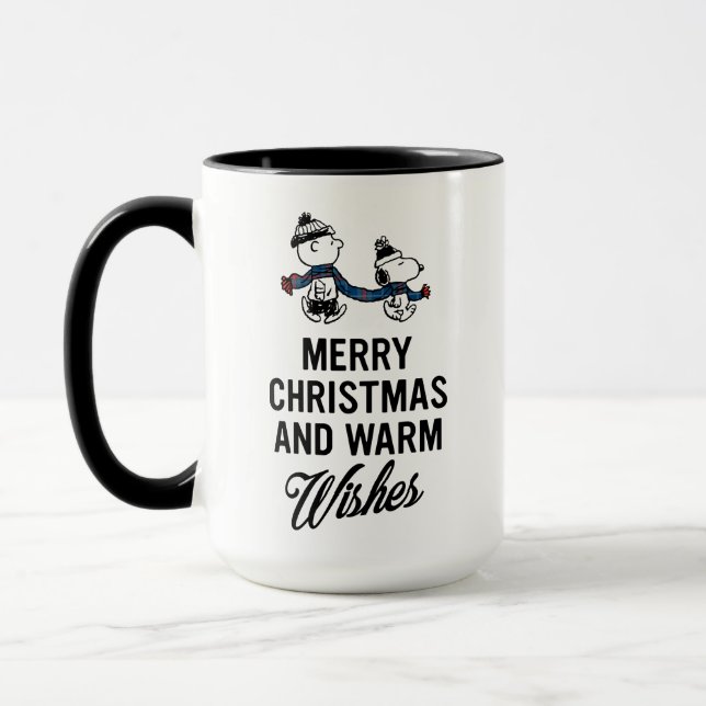 Caneca Amendoins | Feliz Natal Snoopy & Charlie Brown (Esquerda)