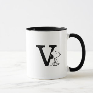 Caneca Amendoins   Monograma V de Snoopy