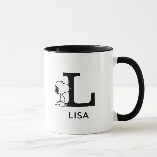 Caneca Amendoins | Nome e Monograma do Snoopy (Direita)