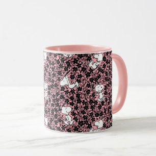 Caneca Amendoins   Padrão Da Vinha Da Flor De Esnoopia
