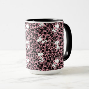 Caneca Amendoins   Padrão Da Vinha Da Flor De Esnoopia