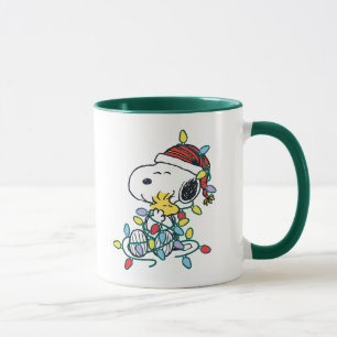 Caneca Amendoins   Padrão de amor de Natal brilhante e br