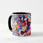 Caneca Amendoins | Padrão de patch de fita mista<br><div class="desc">Veja este design divertido com a Gangue dos amendoins em manchas bonitas.</div>
