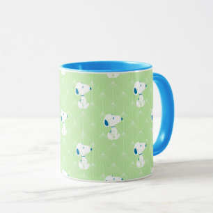 Caneca Amendoins   Padrão de Sonhos de Deco Verde Snoopy