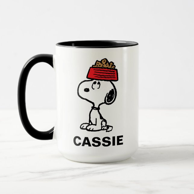 Caneca Amendoins | Snoopy Balancing | Adicione seu nome (Esquerda)